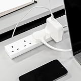 Desiretech White 4 Gang Extension Lead 1m UK Plug Wall Mountable view 8