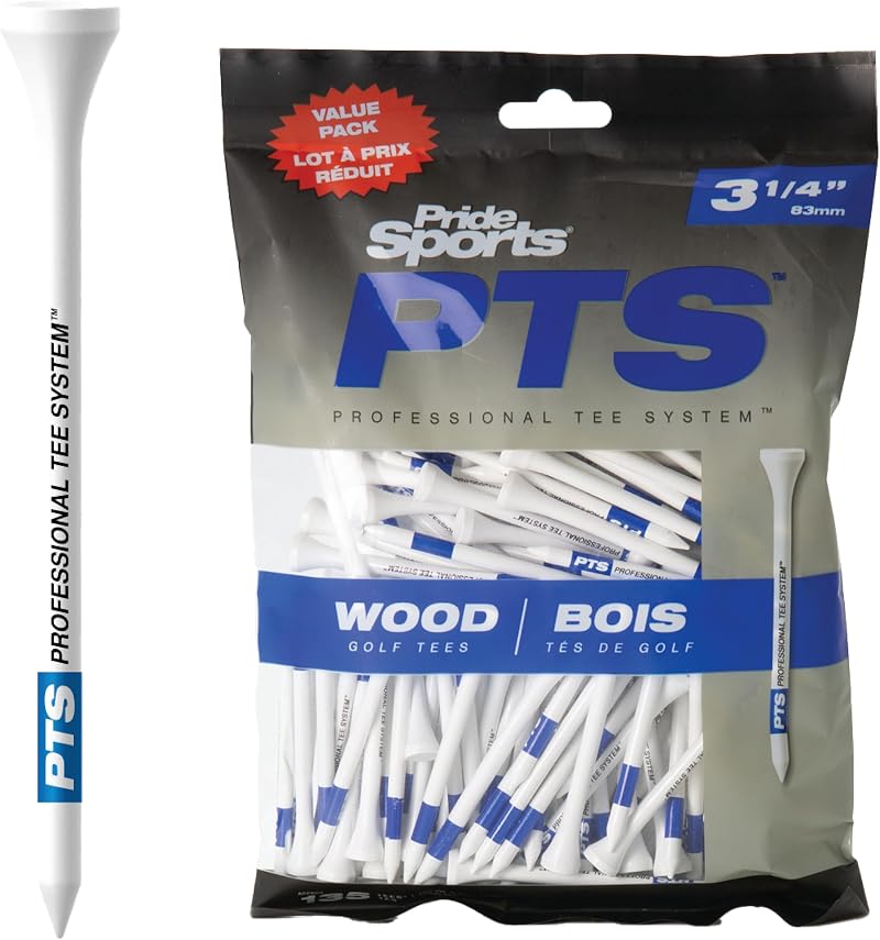PrideSports Pride Golf Tees Wooden Tees Bag of 135 3.1/4" EU