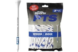 PrideSports PTS Wood Golf Tees | 135 Count, 3-1/4 Inch | #1 Wood Tee on Tour | Best for Drivers & Woods