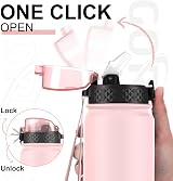 GOPPUS 1L Stainless Steel Water Bottle with Straw Double Wall Insulated view 2