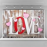 Valentine's Day Wood Wall Backdrop for Photography Pink Love Background 10x6.5ft Seamless Cloth Party Decorations