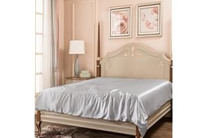 PROMEED 100% 22mm Silk California King Duvet Cover with Zipper and Corner Tie, Real 22 Momme Mulberry Silk Quilt/Comforter Cover (Light Grey, California King)