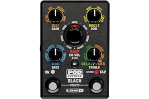 Line 6 POD Express Black Guitar Pedal Multi Effects and High-Gain Amp Modeling Processor, Looper, USB-C Interface, Software E