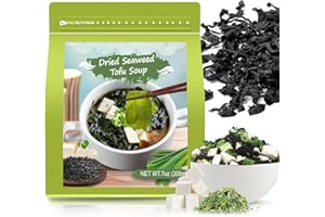 SEAYOFA 7oz Dried Miso Soup Mix – Instant Wakame Seaweed, Tofu & Green Onion Base for Ramen, Udon, Noodles, Stews, Camping Meals – Non-GMO, Vegan, Japanese Soup Kit