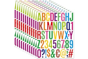 AVERZELLA 1040 PCS Vinyl ABC Number Letter Stickers,2 Inch Mailbox Numbers Colored Deco Stickers Bulletin Board Letters for Football Poster Board Crafts Wall Decor Doors Signs(Multi-Colors,2+0.5 inch)