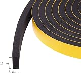 fowong Draft Excluder Door Weather Stripping 8m 2 Rolls 12mm x 6mm Foam Tape view 3