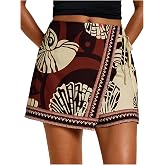 SweatyRocks Women's Boho Mini Skirts Floral Shorts Tie Side Wrap Skorts | Asymmetrical Western Skirts, Summer Beach Vacation Outfits, Festival Concert Outfits