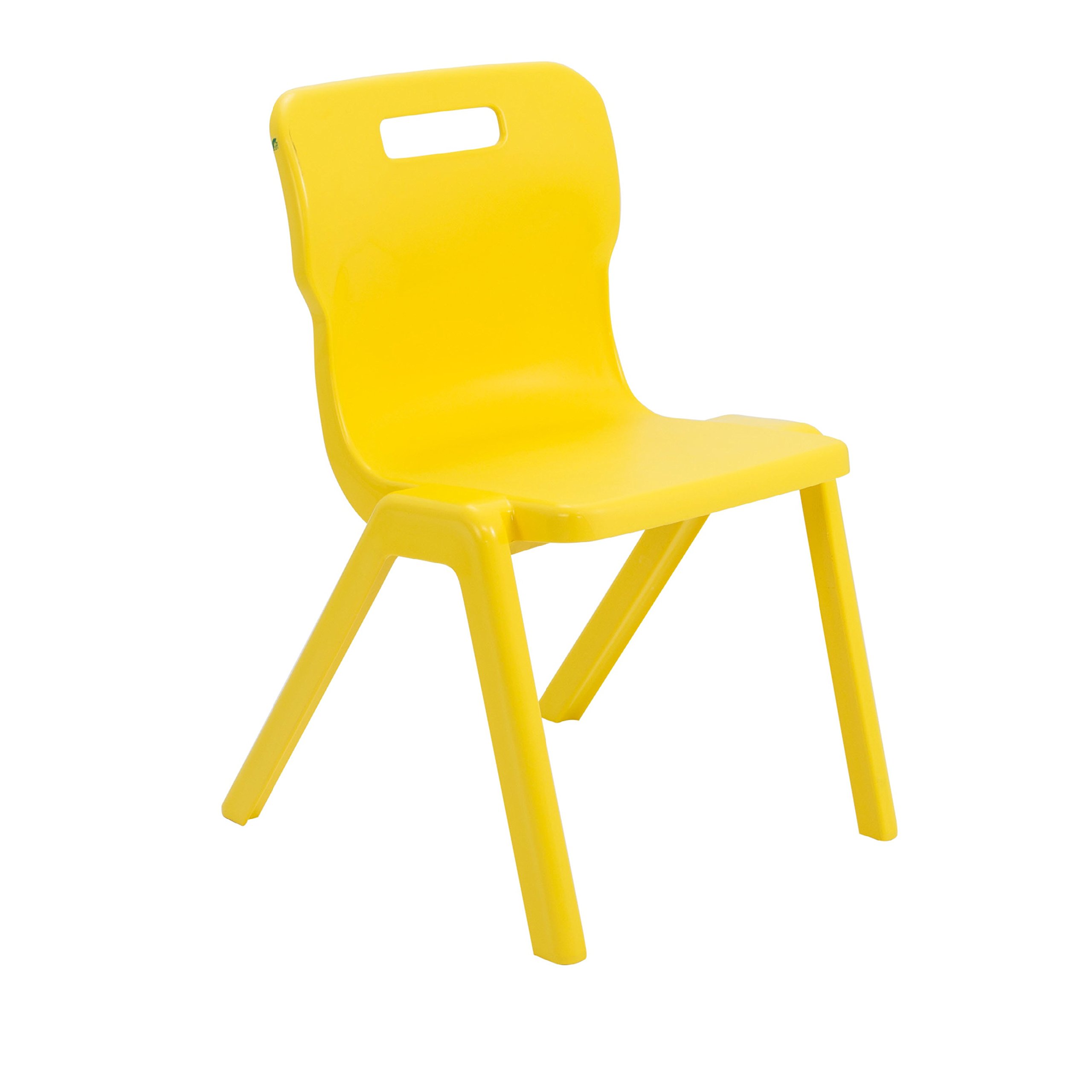 Titan One Piece Classroom Chair, Plastic, Yellow, Size 6 for Ages 13+ Years