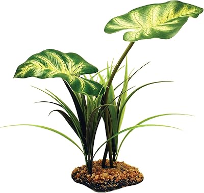 Komodo Broadleaf Canopy Plant Habitat Decor for Reptiles 10" Tall