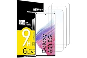 NEW'C 3 Pack Designed for Samsung Galaxy A53 5G Screen Protector Tempered Glass,Case Friendly Scratch-proof, Bubble Free, Ult
