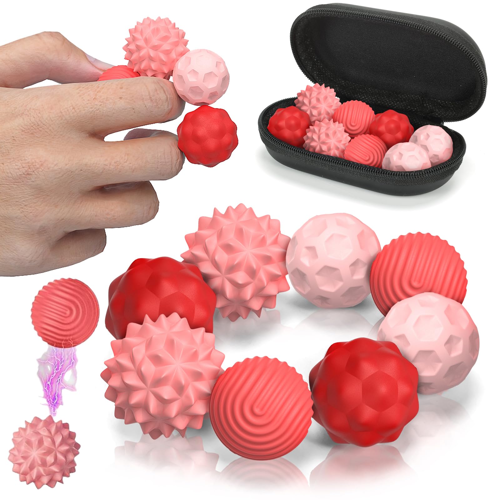 Magnetic Balls Fidget Toys for Adults&Teens, 8Pcs Silicone Sensory Stress Relief Toys with Autism, ADHD, Anxiety, Quiet Executive Desk Fidget Balls,Stocking Fillers for Teenage Girls Women