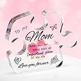 Mom Gift – Elegant Acrylic Puzzle Plaque (4.9×4 Inch) Perfect Present for Mother's Day, Birthday, Christmas from Daughter, Son, Dad – Best Mom Ever Valentine's Gift, Paperweight, Desk Decoration