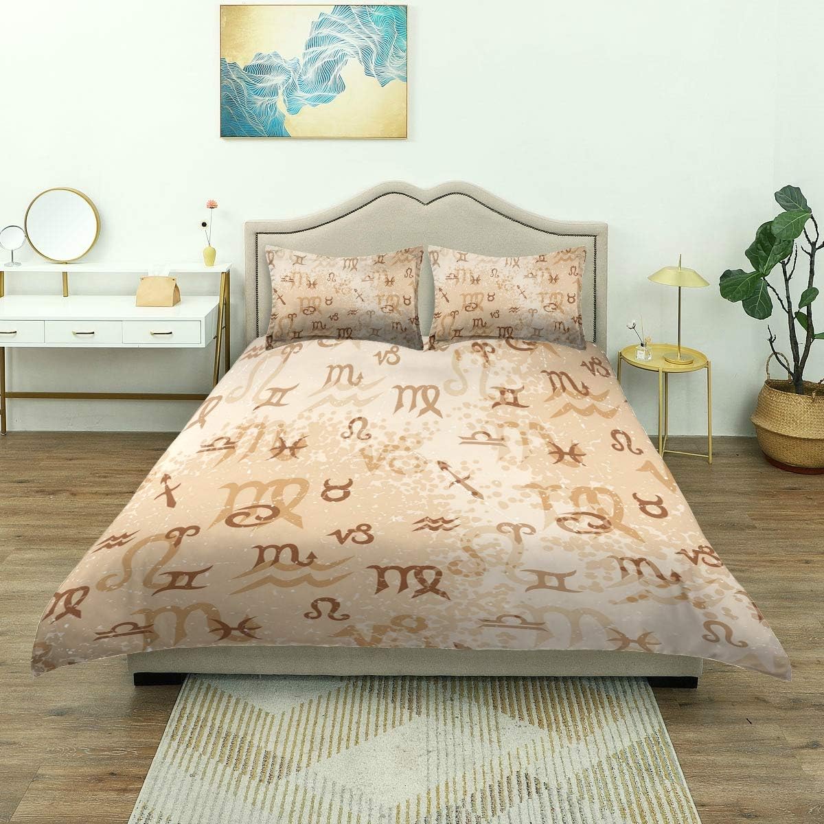 DECISAIYA Cozy Duvet Cover,Astrology Zodiac Signs Grunge