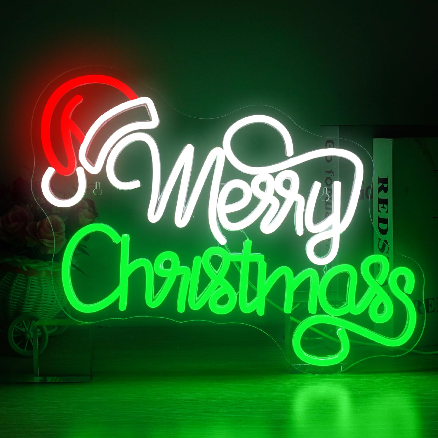 Horseneon Christmas Neon Light Signs - Acrylic LED Signs for Bedroom, Xmas, New Year Parties - Home, Restaurant, Bar, Club