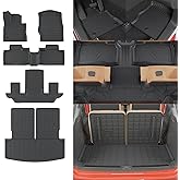 Rongtaod 6 Seats Floor Mats Compatible with 2020-2025 2026 Ford Explorer Captain Chairs Trunk Liner Cargo Liner Cargo Mat 2024 Explorer Accessories (Floor Mats+Trunk Mat with Backrest Mat)