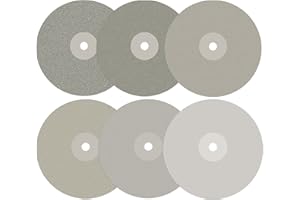 DZQ Diamond Flat Lap Wheel Disc Arbor Hole 6" x 1/2" Abrasive Lap 1000 1200 1500 2000 2500 3000 Grit for Cutting or Sanding Stone and Glass