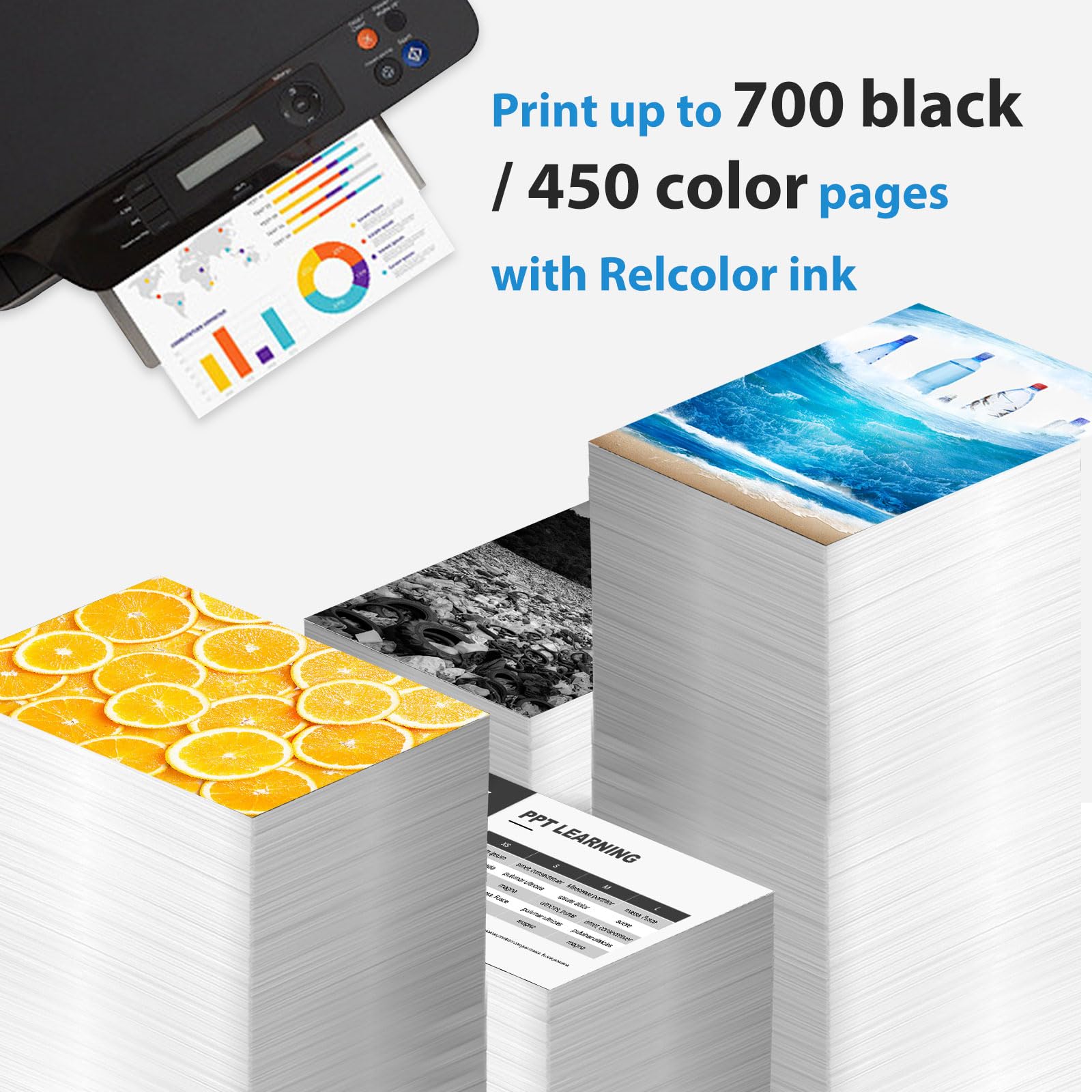 Compatible 61XL Ink Cartridge Replacement for HP 61 Envy 5530 3510 4500 4635 2620 4630 5535 2540 4502 3050 1510 4632 4501 2542 2514 3050a 4610 1000 1010 1510, Black, Tri-Color, 2-Pack