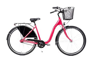 Sprick 28 Zoll Alu Damen Fahrrad City Bike Shimano Nexus 7 Gang Nabendynamo Korb rosa