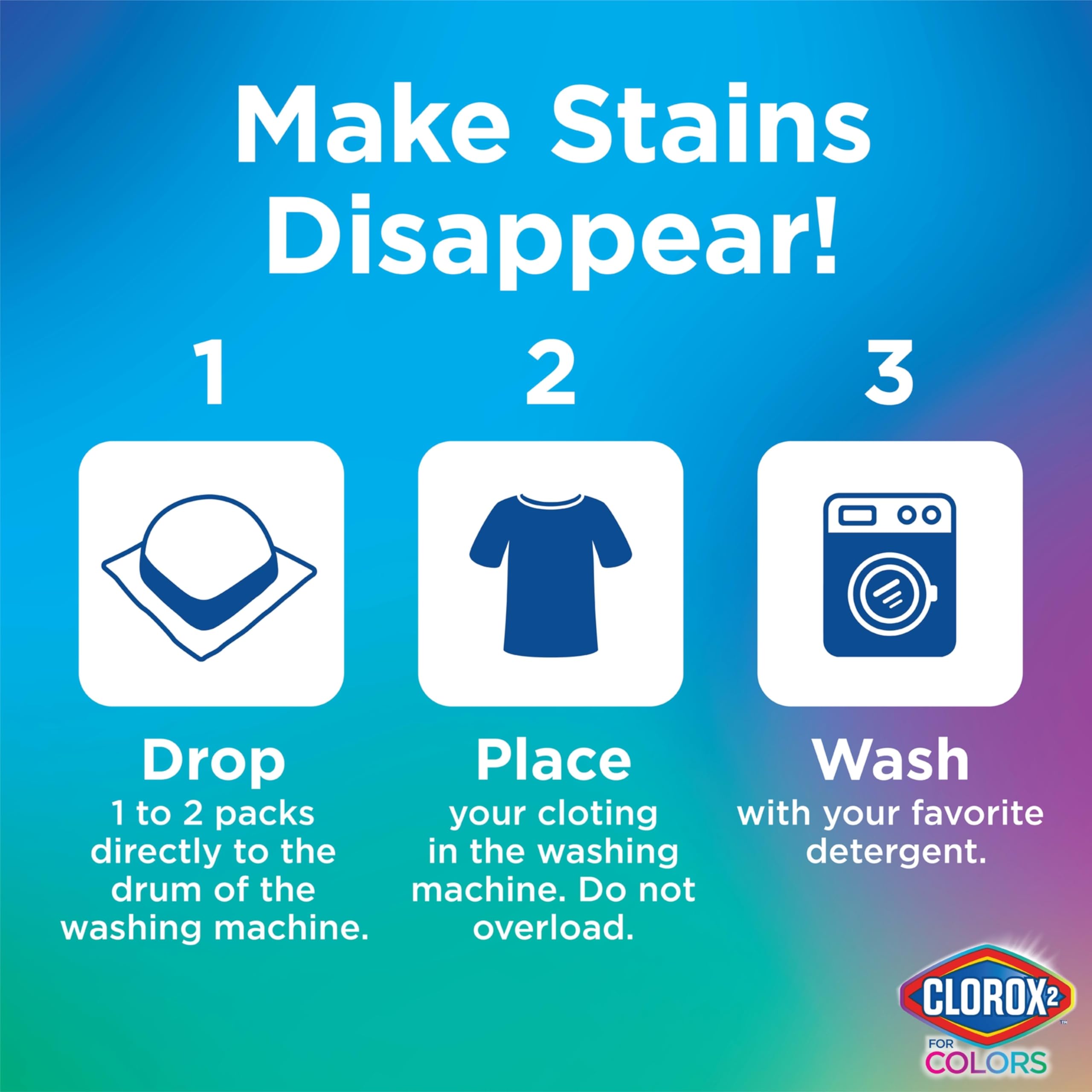 Clorox 2 for Colors - Stain Remover and Color Brightener Packs, 40 Count (Packaging May Vary)