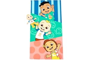 Jay Franco CoComelon Bath Towel & Bath Buddy Set - Kids Bathtub Accessories - Includes 25 x 50 Inch Microfiber Towel & 13 Inch JJ Water Play Buddy