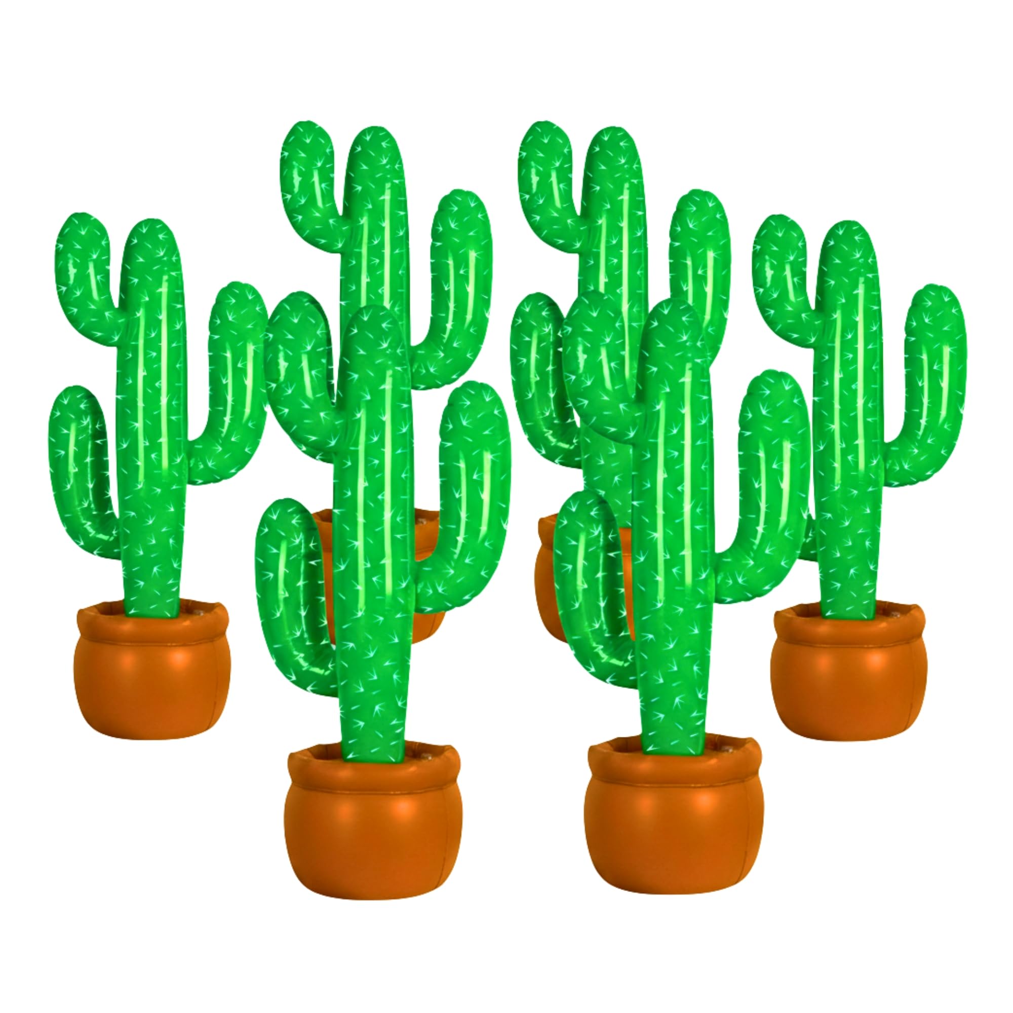 6 Pcs Large 86 cm Inflatable Cactus Party Decorations for Kids and Adults, Blow Up Wild West Cowboy Mexican Hawaiian Beach Fiesta Props for Fancy Dress, Themed Parties and Event Décor