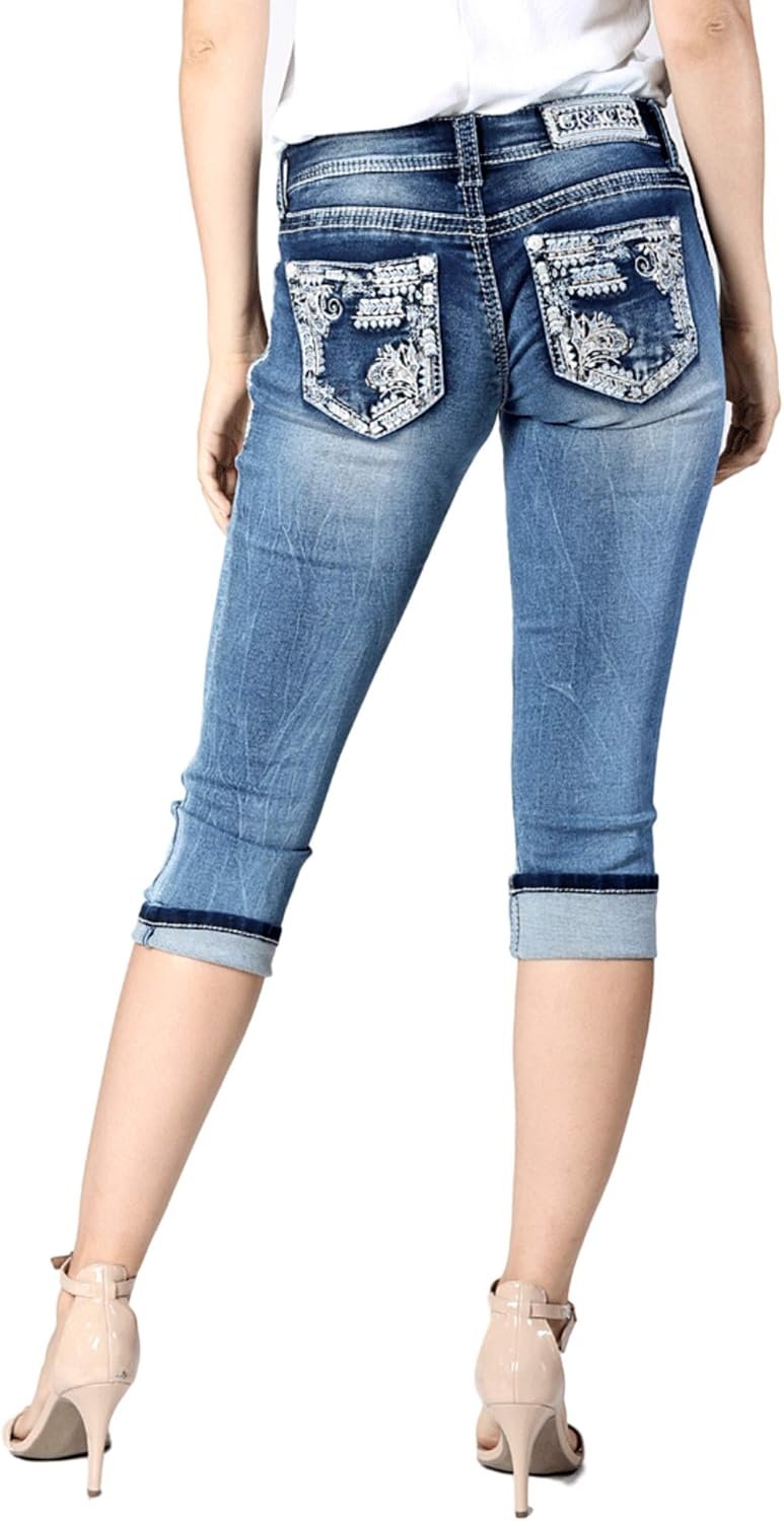 embellished capri jeans