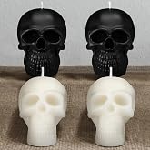 Nuanchu 4 Pcs Skull Candles Skull Head, Gothic Black White | Wax Skeletal Decor for Home, Medium Gothic Candle Set, Halloween Haunted House Xmas Party Centerpiece