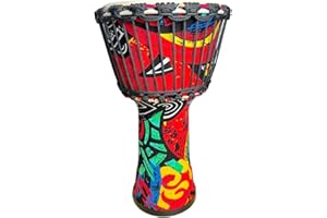 AOULIWET 8.5 '' Djembe Drum，Rope Fixation，Goat Skin Covered Goblet Drum， West African Style Hand Drum, Drum-Circle (A)