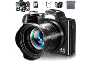 COONYES 4K Digital Camera for Photography, Autofocus 56MP Vlogging Camera for YouTube/Content Creators/Travel, 16X Zoom Video Camera with 3" 180°Flip Screen & Lens Hood, Gift Ideas for Teens & Beginners