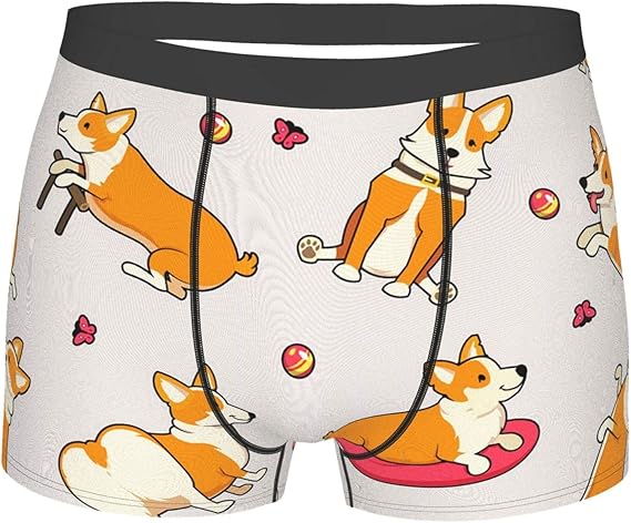 Amazon Co Jp ボクサー キュート コギー 蝶々 犬柄 メンズ 下着 パンツ ブリーフ ソフト イケメン 上品 抗菌 防臭 通気性 吸汗 速乾 快適 弾性 肌触り お土産 アンダーウェア 服 ファッション小物