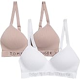 Tommy Hilfiger Womens Seamless Lined Wirefree Ribbed Bra 2-Pack