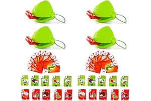 Chameleon Tongue Shooting Game, Funny Blow Tongue Mask Toy for Family Party, 2/4/6/8 Pack with Insect Targets, Multiplayer Fu