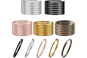 DSUWAZU 100PCS Split Key Rings Bulk for Keychain and Crafts Keychain Rings (Mixed Color 25mm)