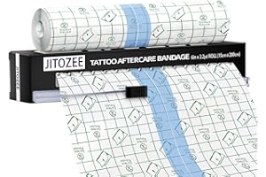 Tattoo Aftercare Bandage (6'' x 2.2yd with Sliding Knife) - Second Skin Tattoo Cover up Tape - Adhesive Tattoo Wraps Bandages