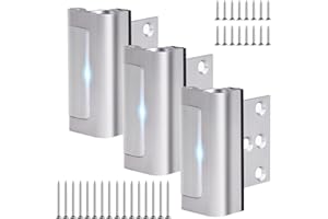 AWDIA Door Safety Locks for Toddlers, Home Security Door Lock, Childproof Door Reinforcement Lock for Inward Swinging Door, Door Locks for Kids Safety to Prevent Unauthorized Entry (Silver, 3 Pack)