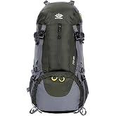WoneNice 50L(45+5) Waterproof Hiking Backpack Outdoor Daypack w/Rain Cover