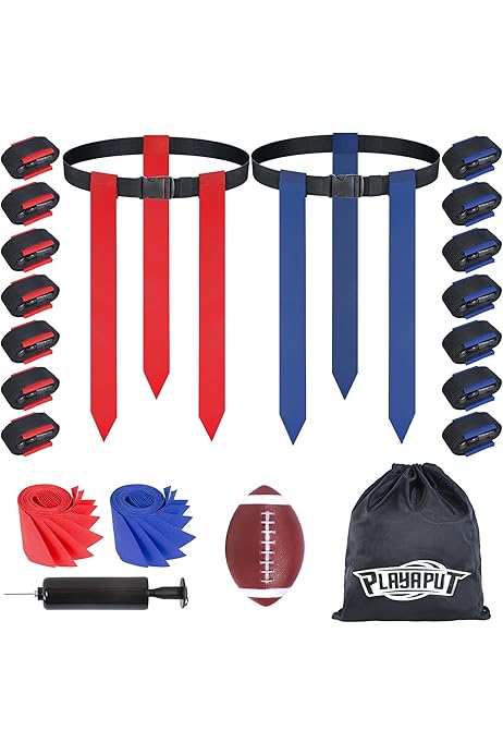 TOYANDONA Lot De 4 Ceintures De Flag-football : Ensemble De Flag-football Pour Adultes, Enfants Et Jeunes Joueurs, Football, Rugby, Entraînement, Compétition, Sports De Plein Air