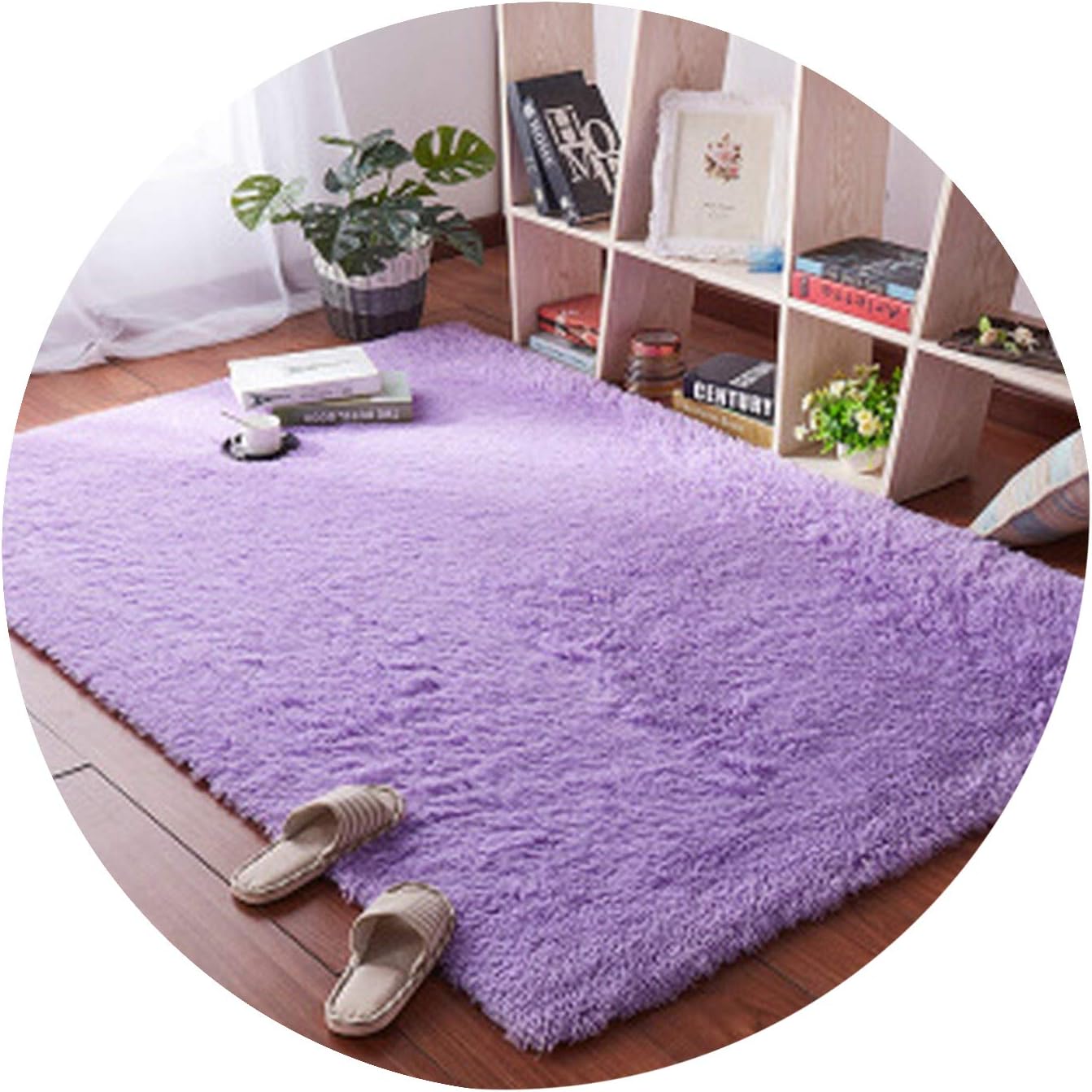 Living Room Coffee Table Blanket Nordic Style Long Hair Carpet Bedroom Bedside mat Thickened Washed Silk Hair Non-Slip Rug,10,40 x60cm