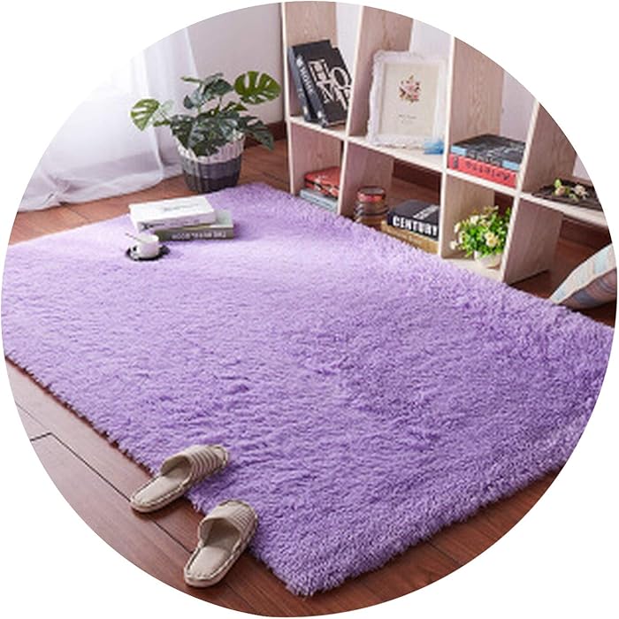 Living Room Coffee Table Blanket Nordic Style Long Hair Carpet Bedroom Bedside mat Thickened Washed Silk Hair Non-Slip Rug,10,40 x60cm
