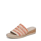 BZees Womens Breezy Slide Sandal Coral/Tan Raffia