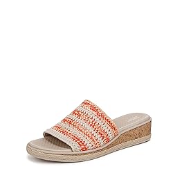 BZees Womens Breezy Slide Sandal Coral/Tan Raffia 9 M
