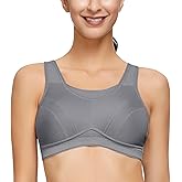 Deyllo Women’s Sports Bra High Impact Wireless Bra Full Coverage Plus Size Bra Non Padded Yoga Bras Workout Gym Bras