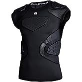 COOLOMG Youth Football Padded Shirt Chest Rib Protector Heart Sternum Shoulder Protection