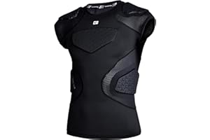 COOLOMG Youth Football Padded Shirt Chest Rib Protector Heart Sternum Shoulder Protection