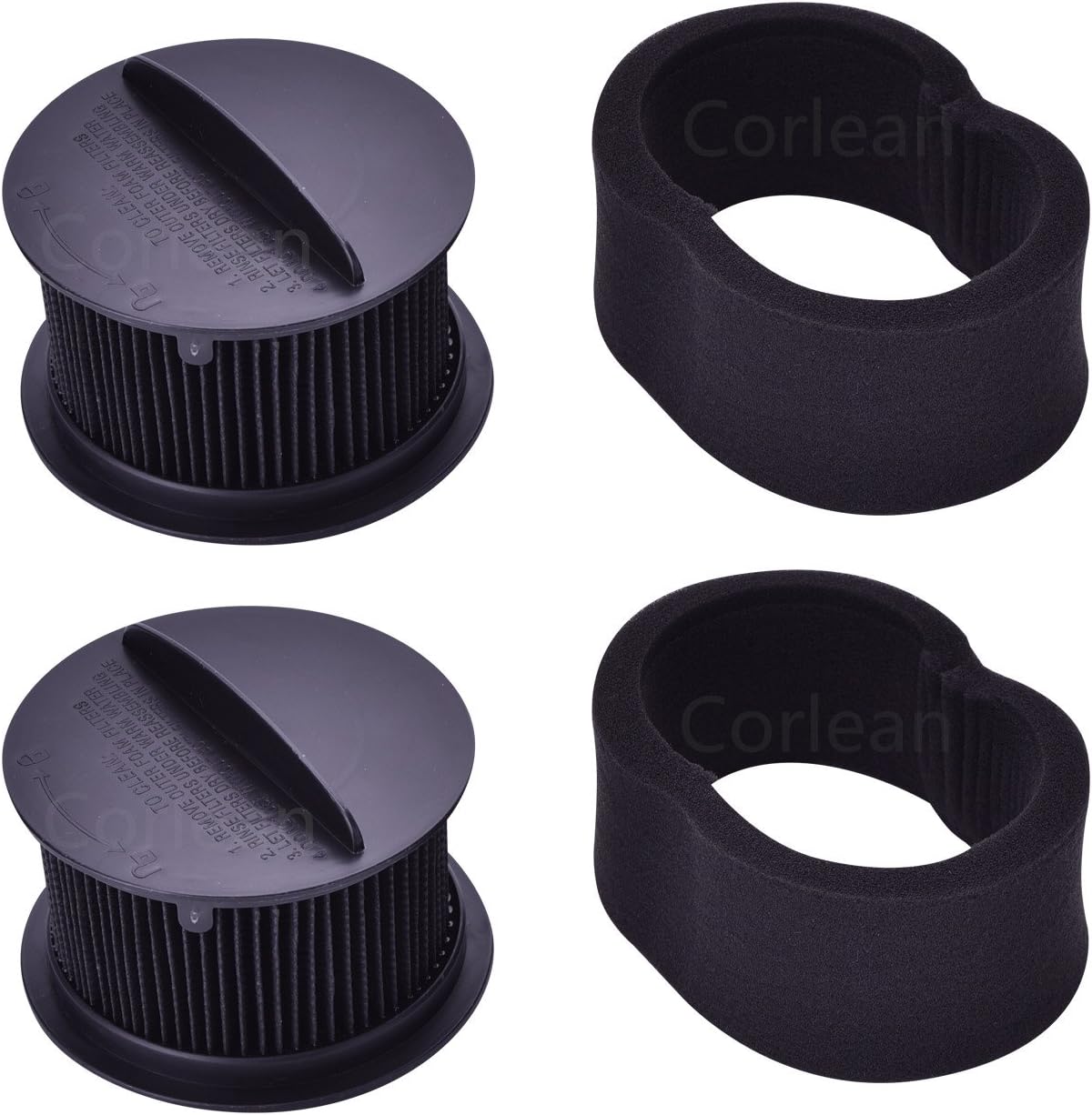 Corlean 2 Replacement for Bissell PowerForce & Helix Turbo Inner and Outer Filter Set 203-7913 (Bissell 32R9)