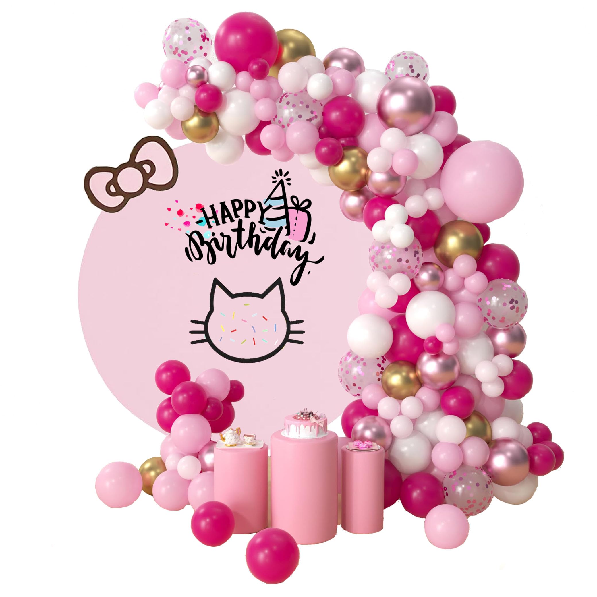 Cat Balloon Garland Kit Hello Cat Party Decorations for Festival Party Supplies