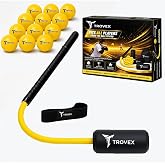 TROVEX Baseball Batting Trainer System &ndash; Improve Swing Speed, Timing &amp; Accuracy &ndash; All Skill Levels Rope Swing Trainer Kit with Practice Balls, Foam Bat &amp; Carry Bag for Youth &amp; Adults