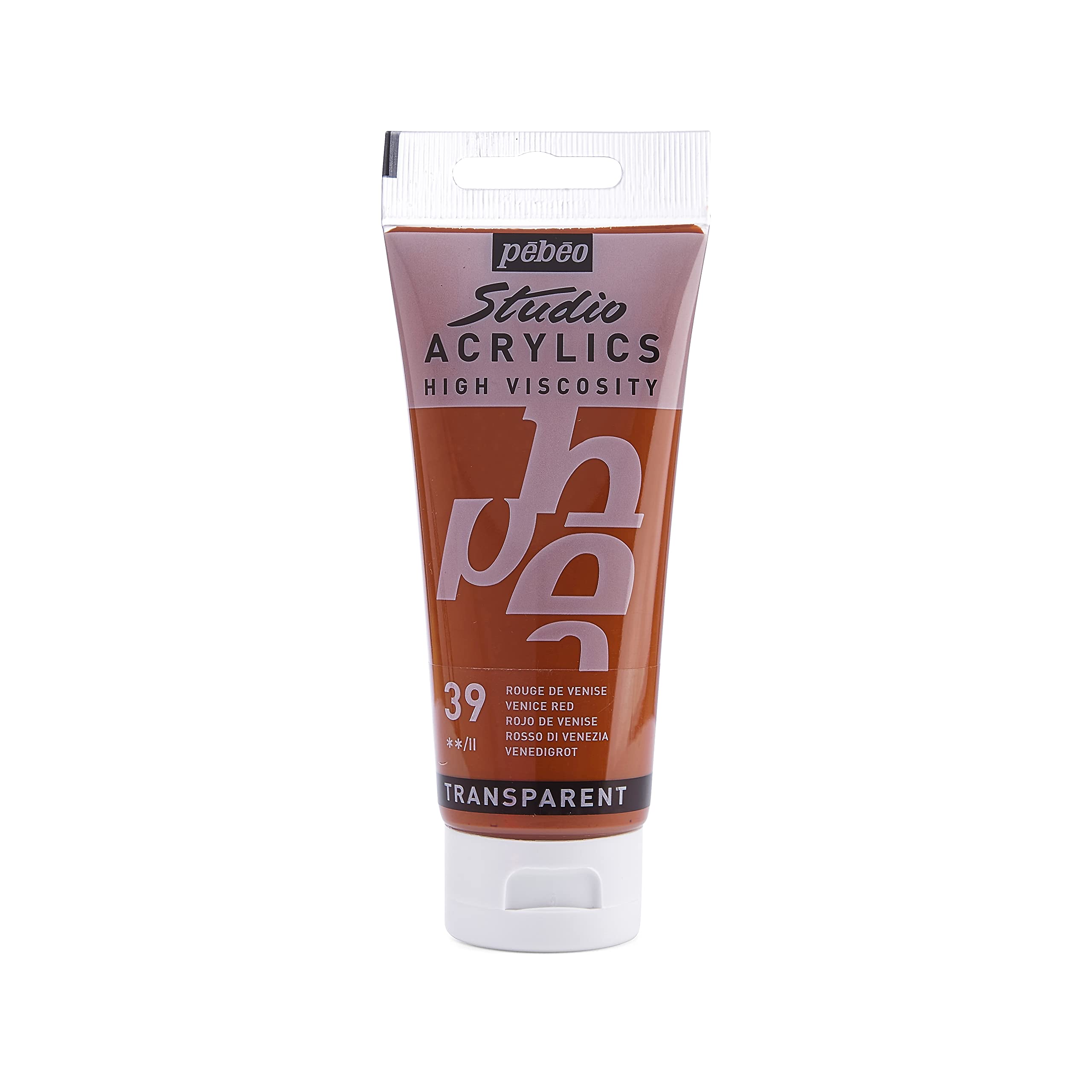 Pébéo - Studio Acrylics Fine Acrylic - Acrylic Paint - Red Acrylic - Venice Red, 100 ml