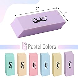 Mr. Pen- Erasers, 24 Pack, Pastel Colors Pencil