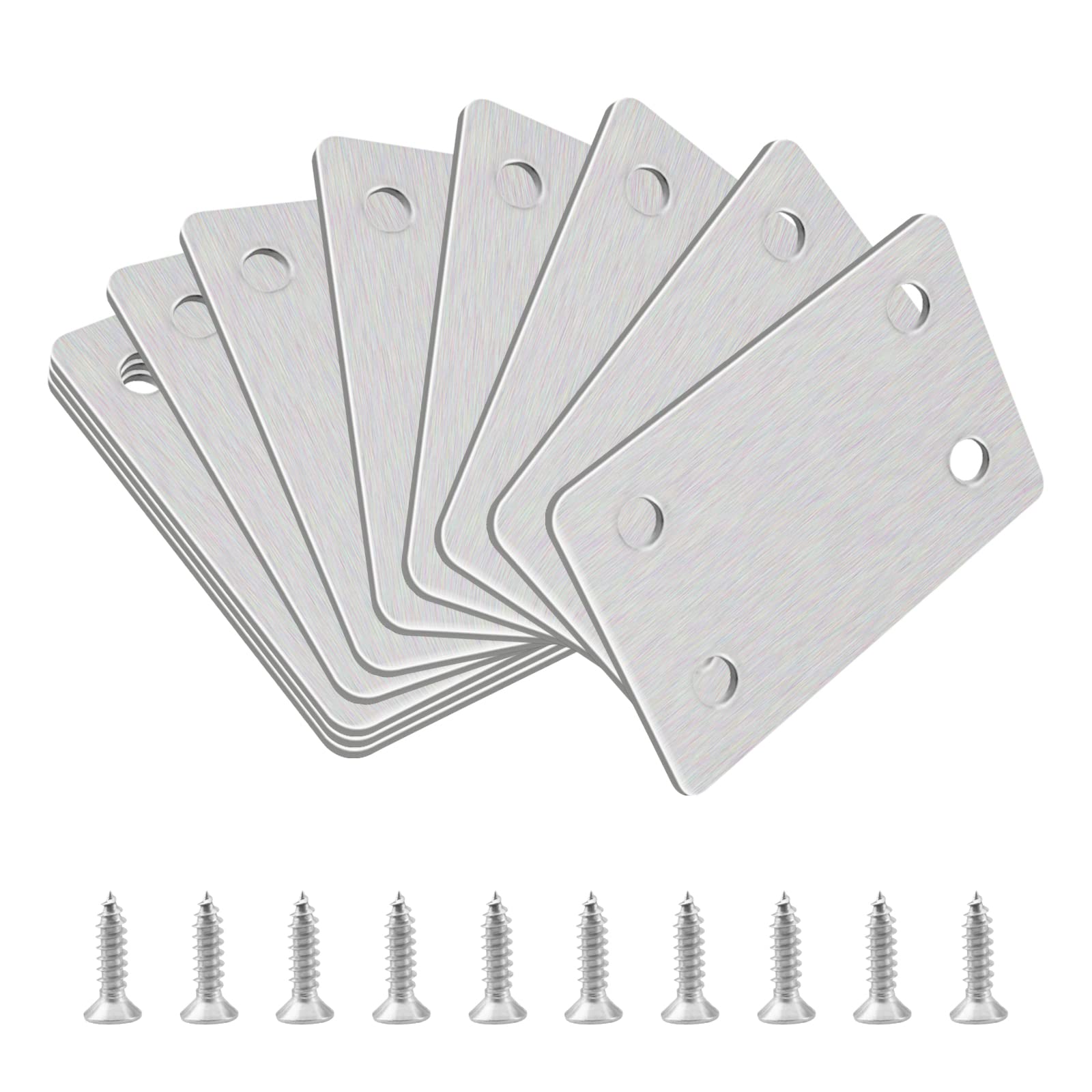 INCREWAY Flat Corner Brace Brackets,10pcs Stainless Steel Straight Support Shelf Bracket Flat Corner Brace Brackets Mending Plates Repair Fixing Joining
